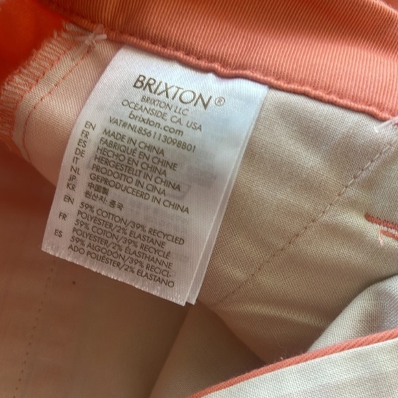 Brixton Womens Victory Trouser Shorts Coral Pleated Size 25 NWT High Waisted - Picture 9 of 9